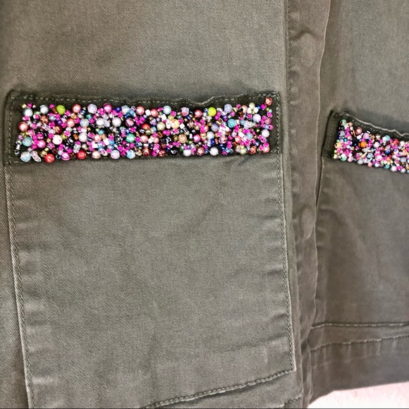 ✨SALE✨Military Style Jacket with Pocket Beading - Picture 4 of 6